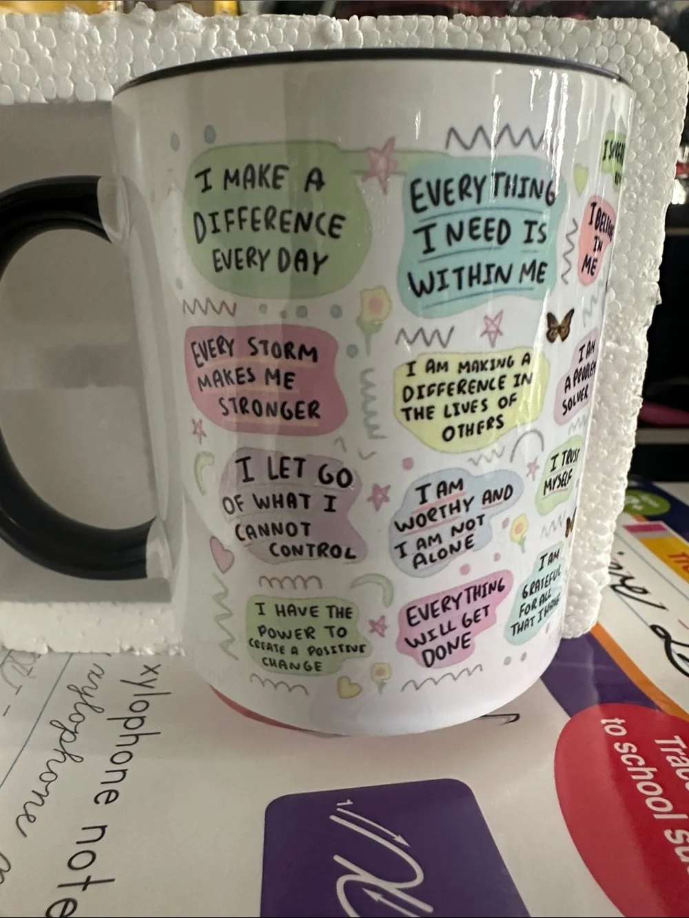 Principal Daily Affirmations Ceramic Mug - Pastel Text